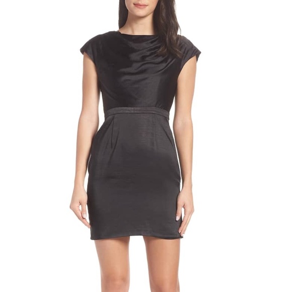 Fame and Partners Lincoln Cap Sleeve Satin Dress - Picture 1 of 14